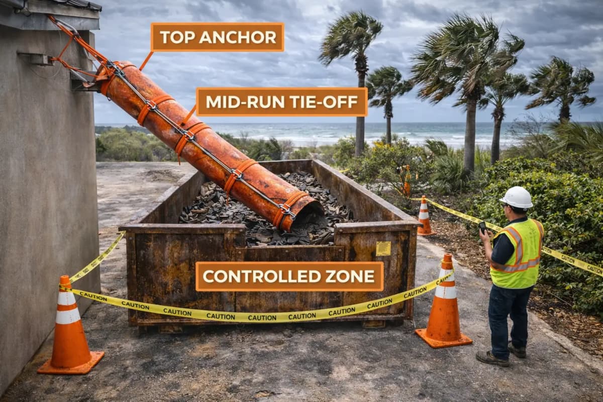 trash chute for demolition contractors
