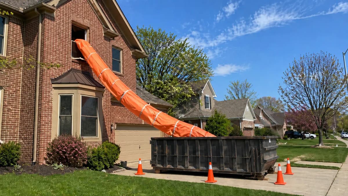 window debris chute