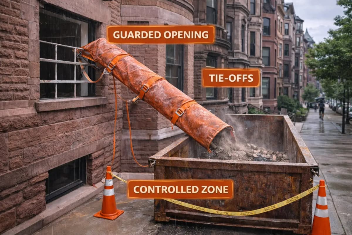 debris chute setup mistakes to avoid massachusetts contractors 2026