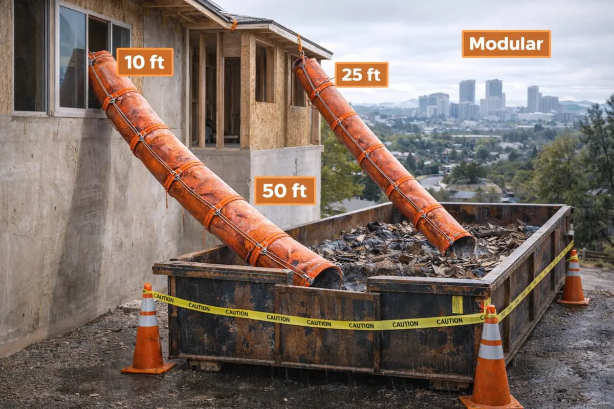 trash chute 25ft section setup guide