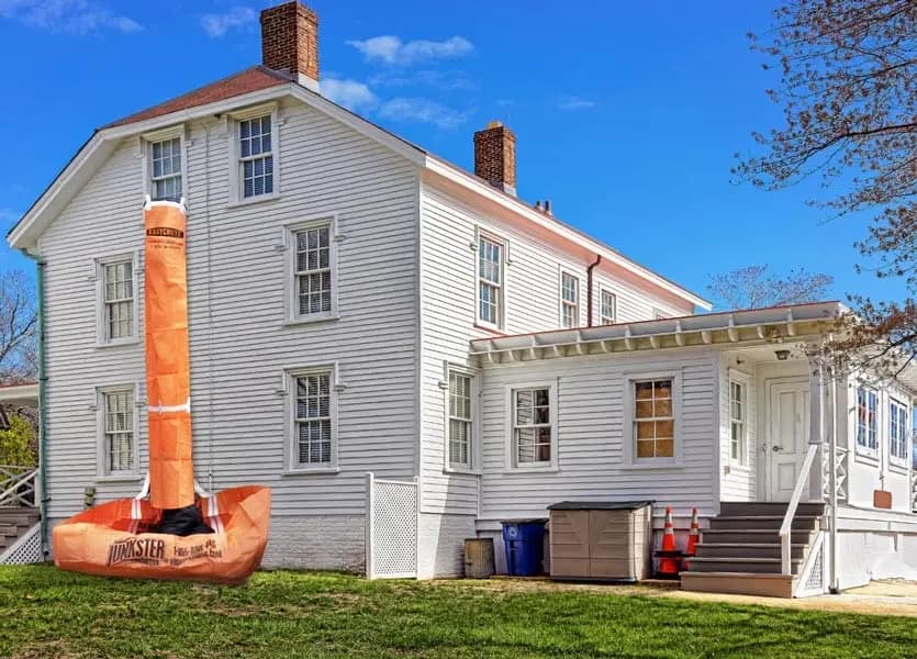 EasyChute 25 ft trash chute on a colonial house renovation